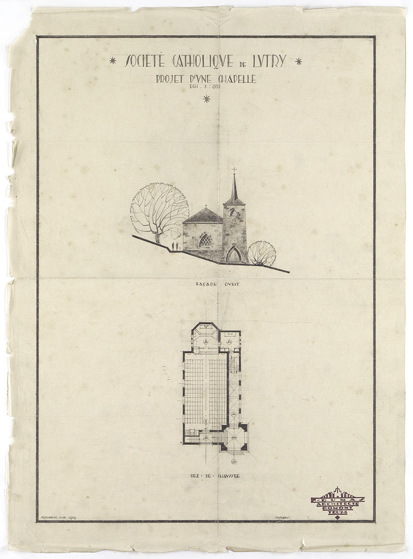 3e de couverture : Façade ouest et plan du rez-de-chaussée, avant-projet de Fernand Dumas, mai 1929. Archives de la construction moderne (ACM), EPFL, fonds Fernand Dumas