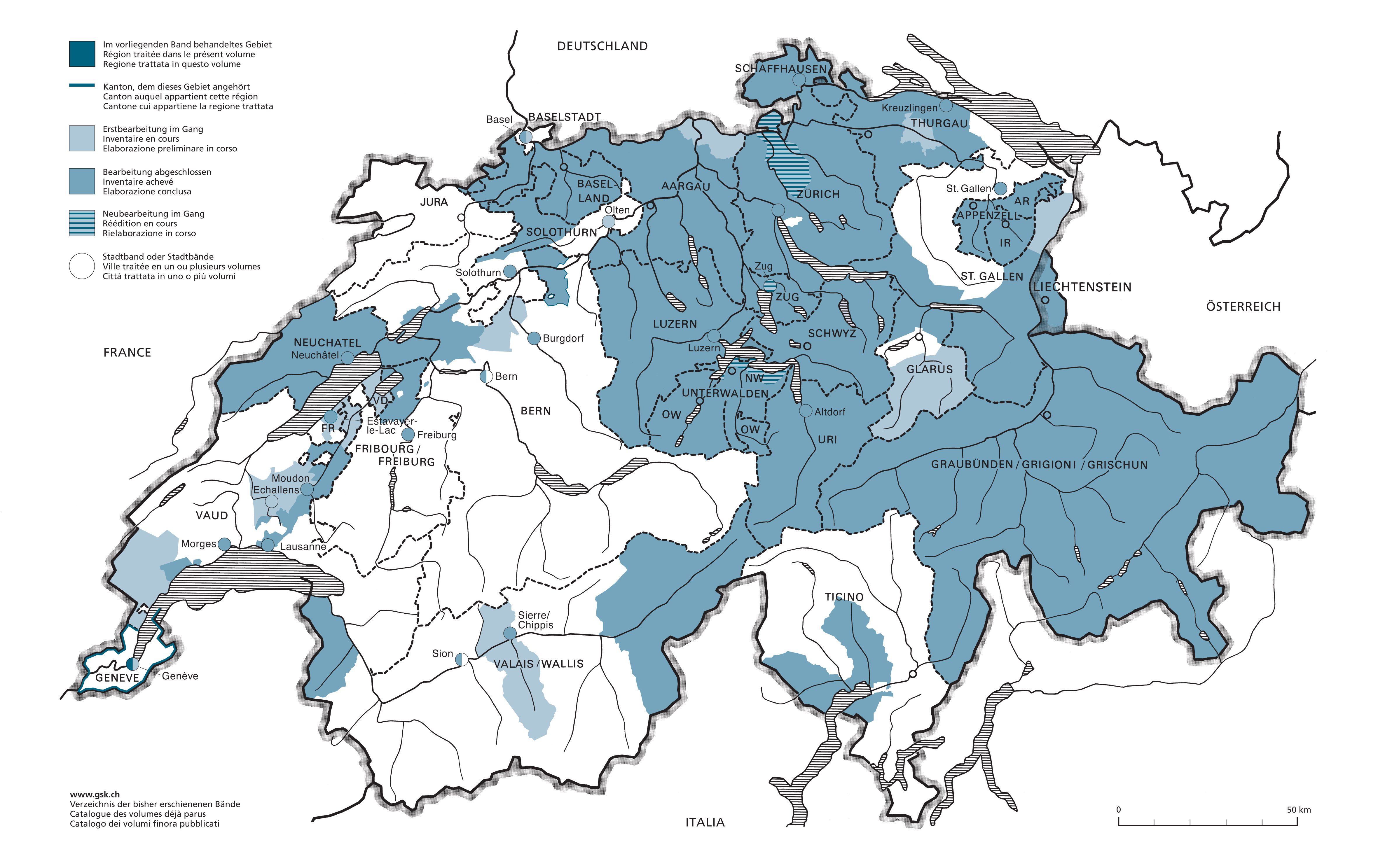 Übersichtskarte alle KdS-Bände Stand 2023